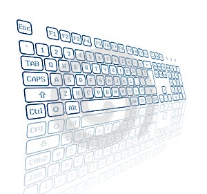 Virtual keyboard in perspective