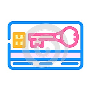virtual keycard color icon vector illustration photo