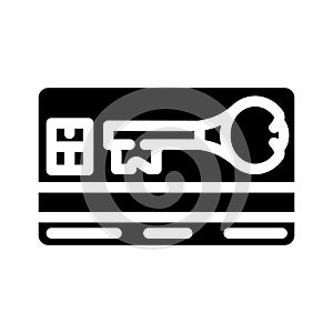 virtual keycard glyph icon vector illustration