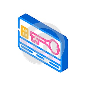 virtual keycard isometric icon vector illustration