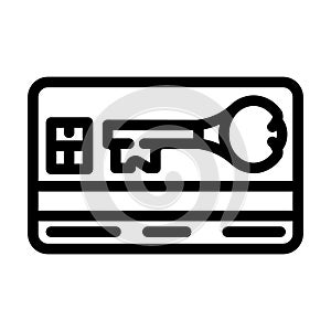 virtual keycard line icon vector illustration