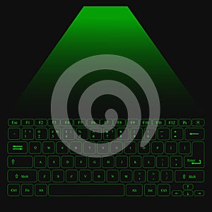 Virtual Laser Keyboard for PC with green buttons