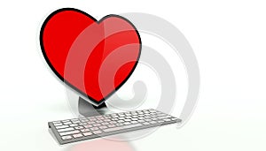 Virtual love on the internet concept