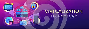 Virtualization technology concept banner header