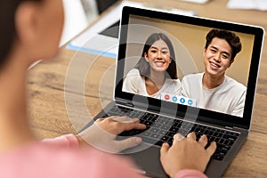 Virtual meeting with family, online connect with mother during covid-19 quarantine