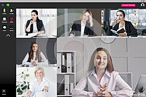 virtual meeting teleconference call business women