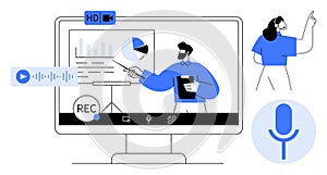 Remote Presentation and Recording Concept with Digital Tools and Virtual Communication Elements