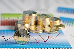 Virtual money, Currency. Bitcoin coins