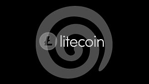 Virtual money Litecoin cryptocurrency - Litecoin LTC currency accepted here - sign on black background. Cryptocurrency