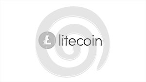 Virtual money Litecoin cryptocurrency - Litecoin LTC currency accepted here - sign on white background. Cryptocurrency