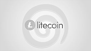 Virtual money Litecoin cryptocurrency - Litecoin LTC currency accepted here - sign on white background. Cryptocurrency photo