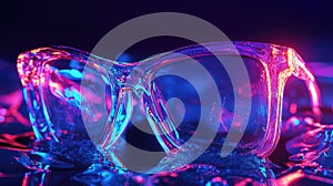 virtual neon style melting augmented reality glasses