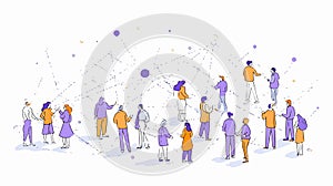 Virtual Networking Event with People Connecting and Communicating