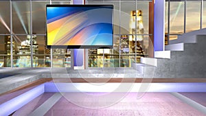 Virtual News Studio Set Background