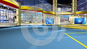 Virtual News Studio Set Background