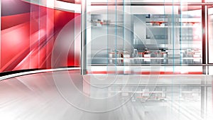 Virtual News Studio Set Background
