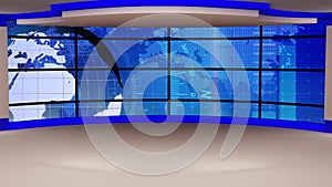 Virtual News Studio Set Background