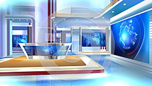 Virtual News Studio Set Background