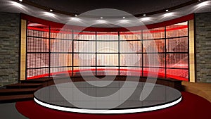 Virtual News Studio Set Background