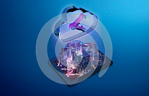 Cloud storage technology concept