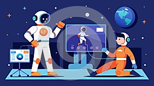 In a virtual personal training session astronauts work oneonone with a virtual coach customizing their fitness routines photo