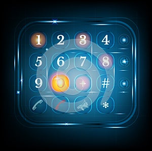 Virtual phone keyboard or keypad.dialing template