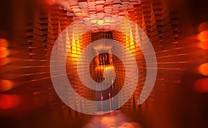 Virtual portal. Scientific breakthrough in data transfer. Quantum processor of the future. Hadron Collider photo