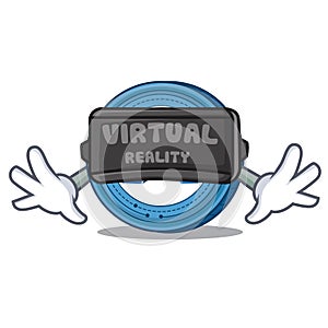 With virtual reality Ardor coin mascot cartoon photo