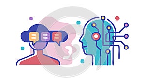 Virtual Reality Communication, Immersive Interaction and Future Tech Icon, vector design Generative AI