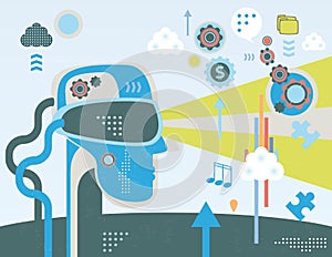 Virtual reality concept