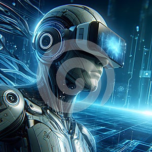Virtual reality concept humanoid photo