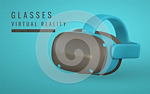 Virtual reality 3d VR glasses for gaming. Cyberspace of metaverse game concept. Vector illustration