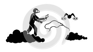 Virtual reality experience, metaverse gaming and immersive technology, vector design Generative AI