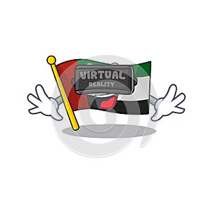 Virtual reality flag united arab emirates on mascot