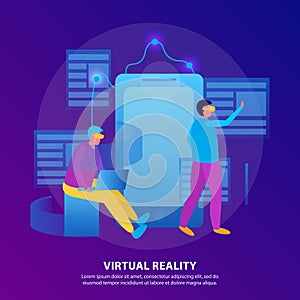 Virtual Reality Flat Colored Composition