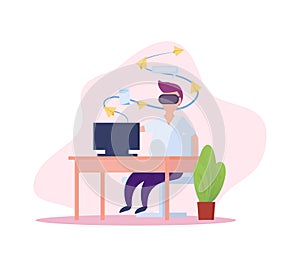 Virtual Reality Flat Illustration