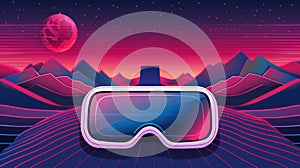 Virtual reality glasses with futuristic vision technology. VR goggles