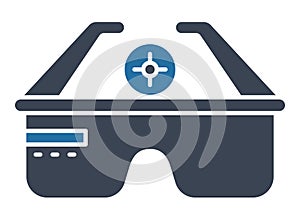 Virtual reality glasses Glyph Isolated Vector icon which can easily modify or edit photo