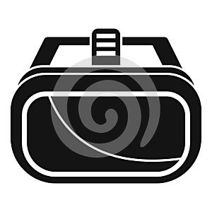 Virtual reality glasses headset presenting digital world icon