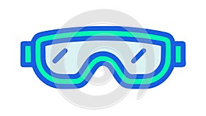 Virtual Reality Goggles Blue Vector Icon, vector design Generative AI