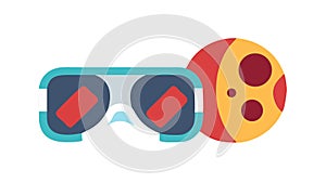 Virtual Reality Goggles: Immersive Space Experience, vector design Generative AI