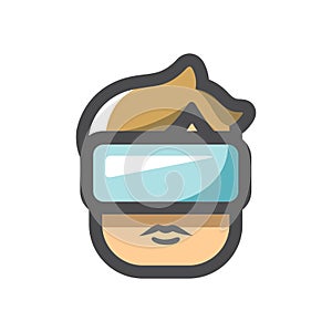 Virtual reality goggles Vector icon Cartoon illustration.