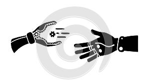 Virtual Reality Hand Interaction, Metaverse and Digital Interface, vector design Generative AI