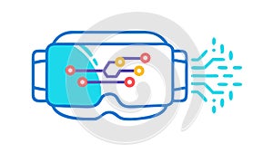 Virtual Reality Headset for Augmented Digital Experiences, vector design Generative AI