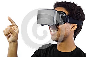 Virtual Reality Headset on Black Male