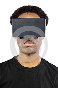 Virtual Reality Headset on Black Male