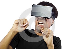 Virtual Reality Headset on Black Male