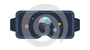 Virtual Reality Headset Cosmic, Immersive VR Experience Vector, vector design Generative AI