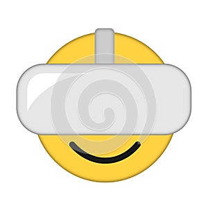 Virtual reality headset - emoji and emoticon of person using modern technology.