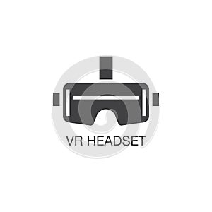 Virtual reality headset icon vector, solid logo illustration, pi